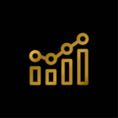 Çubuk Grafik altın kaplama metalik simge veya logo vektörü