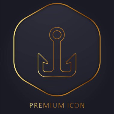 Çapa altın çizgisi prim logosu veya simgesi