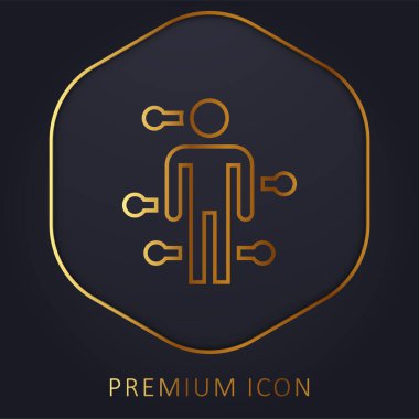 Akupunktur altın çizgisi prim logosu veya simgesi