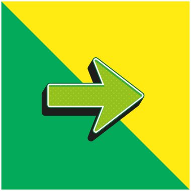 Sağ Yeşil ve Sarı 3D vektör logosunu gösteren ok.