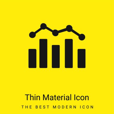 Bar Chart And Polyline minimal bright yellow material icon clipart