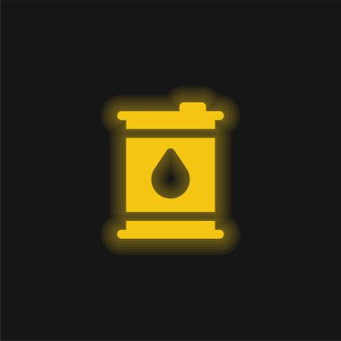 Barrels yellow glowing neon icon clipart