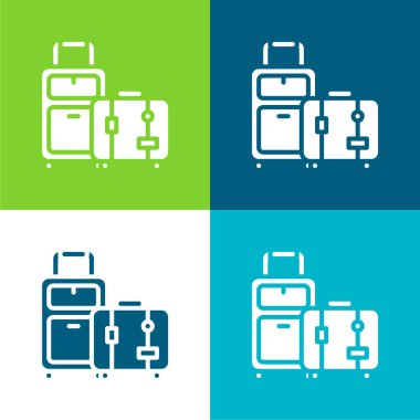 Torbalar Düz 4 renk en küçük simge kümesi