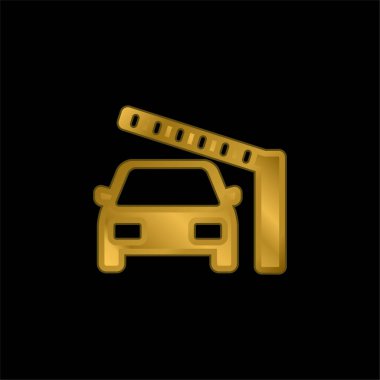Barrier And Car gold plated metalic icon or logo vector clipart