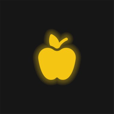 Elma sarısı parlak neon simgesi