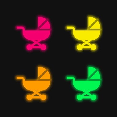 Bebek Arabası: Parlak neon taşıyıcı simgesi