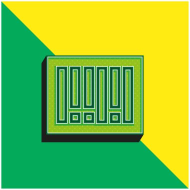 Çubuk Yeşil ve Sarı Kod Modern 3D vektör simgesi logosu