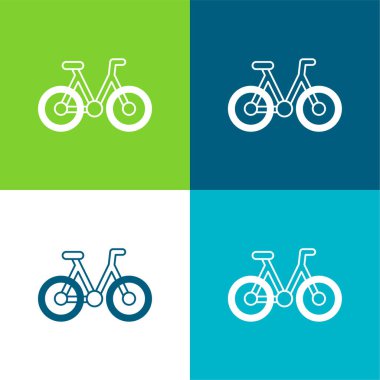 Bisiklet Düz 4 renk en küçük simge kümesi