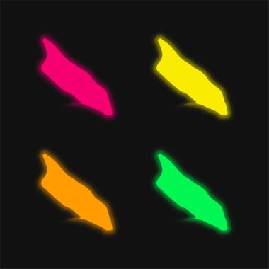 Aruba dört renk parlayan neon vektör simgesi
