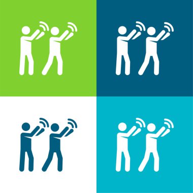 Alkışlar Düz 4 renk en küçük simge kümesi