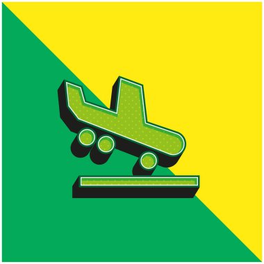 Geliş Yeşil ve sarı modern 3D vektör simgesi logosu