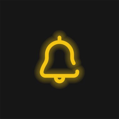 Alarm sarı parlayan neon simgesi