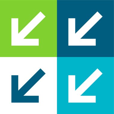 Oklar Düz 4 renk en küçük simge kümesi