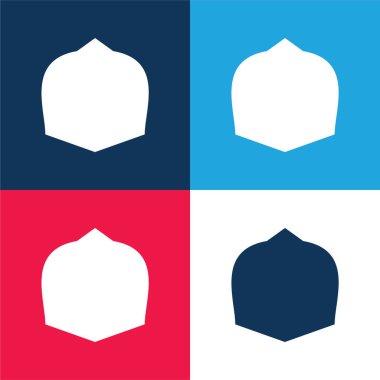 Siyah Savaş Kalkanı Mavi ve Kırmızı Minimum Renk Simgesi