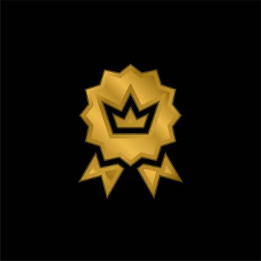 Altın kaplama metalik simge veya logo vektörü ödülü