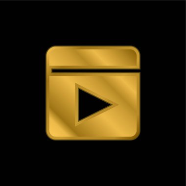 Animasyon altın kaplama metalik simge veya logo vektörü