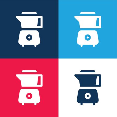 Blender mavi ve kırmızı dört renk minimal simge kümesi