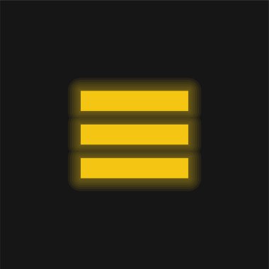 Çubuk Menü sarı parlak neon simgesi