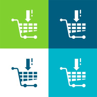 Cart Düz 4 renk en küçük simge setine ekle
