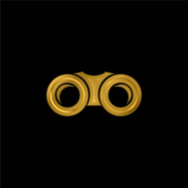 Dürbün altın kaplama metalik simge veya logo vektörü
