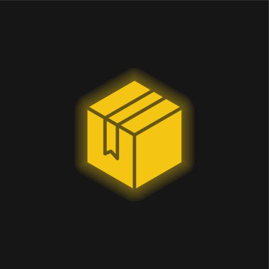 Kutu sarısı parlak neon simgesi