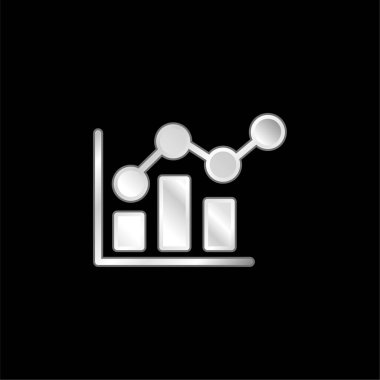 Çubuk çizelgesi gümüş kaplama metalik simge