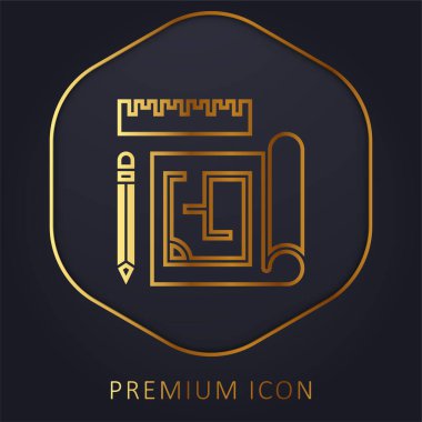Mimari altın çizgi prim logosu veya simgesi
