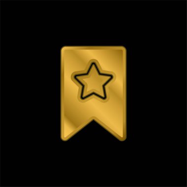 Yer imi altın kaplamalı metalik simge veya logo vektörü