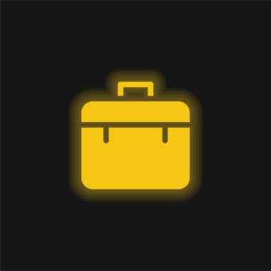 Evrak çantası sarı parlak neon simgesi