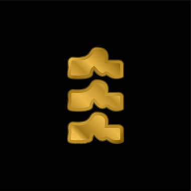 Anatomik altın kaplama metalik simge veya logo vektörü