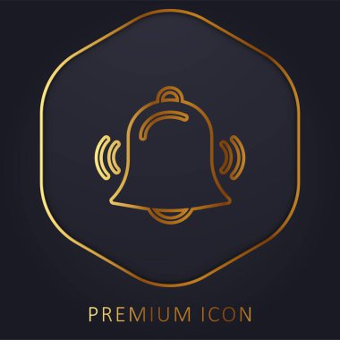 Alarm altın çizgi premium logosu veya simgesi