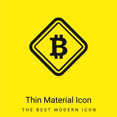 Bitcoin Uyarı Sembolü Asgari parlak sarı malzeme simgesi