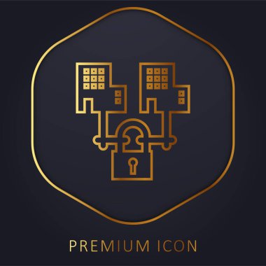 B2b altın çizgi premium logosu veya simgesi