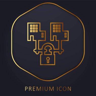B2b golden line premium logo or icon clipart