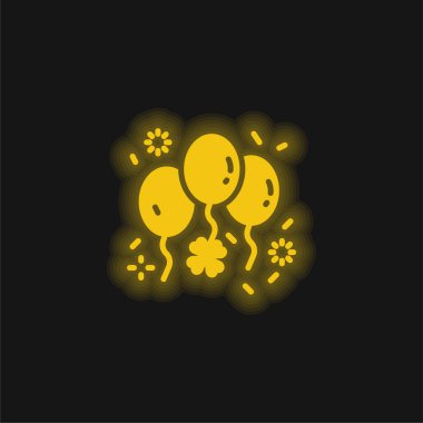 Balon sarısı parlak neon simgesi