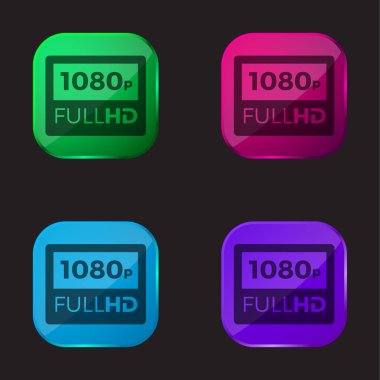 1080p Tam HD dört renkli cam düğme simgesi