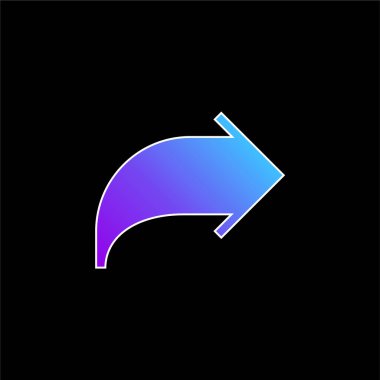 Ok mavi eğimli vektör simgesi