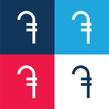Armanian Dram blue and red four color minimal icon set