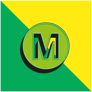 Baltimore Metro Logo Sembolü Yeşil ve Sarı 3D vektör simgesi logosu
