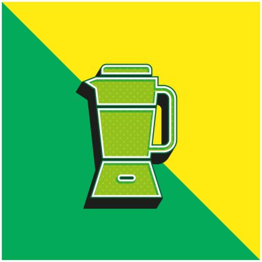 Blender Yeşil ve sarı modern 3d vektör simgesi logosu