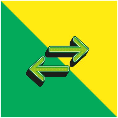 Yeşil ve sarı oklar modern 3d vektör simgesi logosu