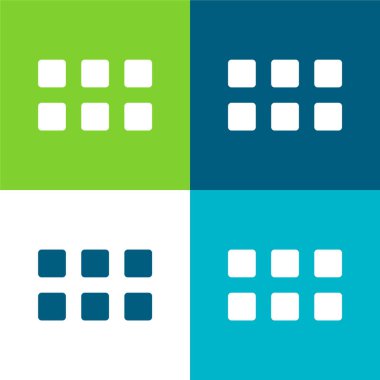 Uygulama Düz 4 renk en küçük simge kümesi