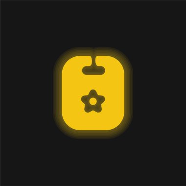 Çiçek Tasarımlı Bebek Önlüğü Sarı parlak neon simgesi