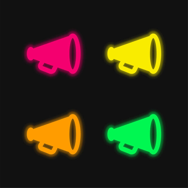 Advertising four color glowing neon vector icon