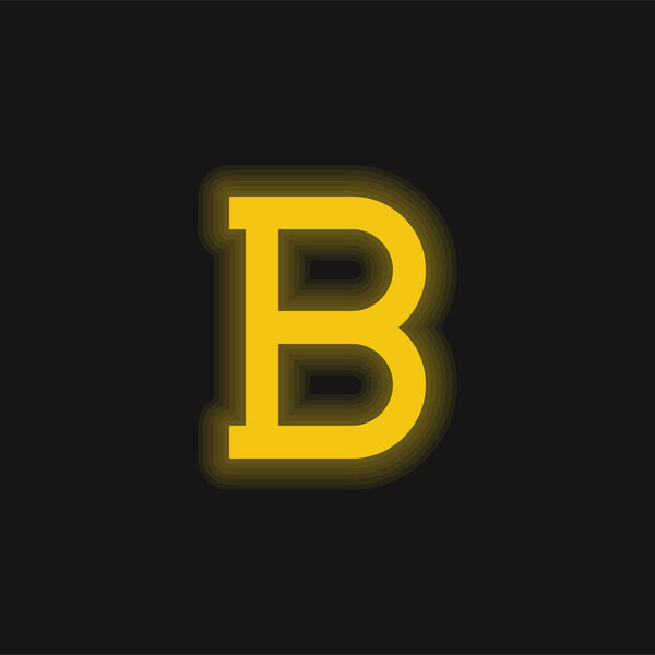 Bold yellow glowing neon icon