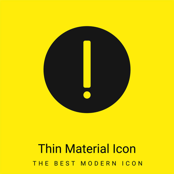 Attention minimal bright yellow material icon