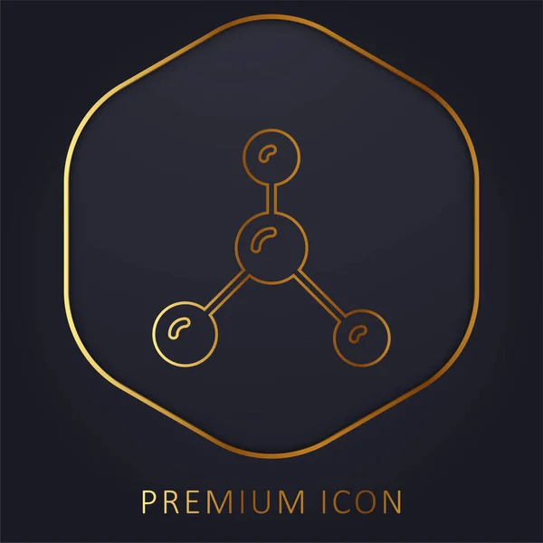 Atoms Χρυσό Λογότυπο Γραμμή Πριμοδότηση Εικονίδιο — Διανυσματικό Αρχείο