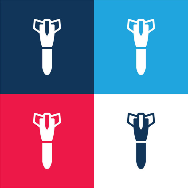 Бомба синий и красный четыре цвета минимальный набор значков