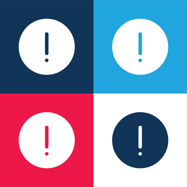 Alert blue and red four color minimal icon set