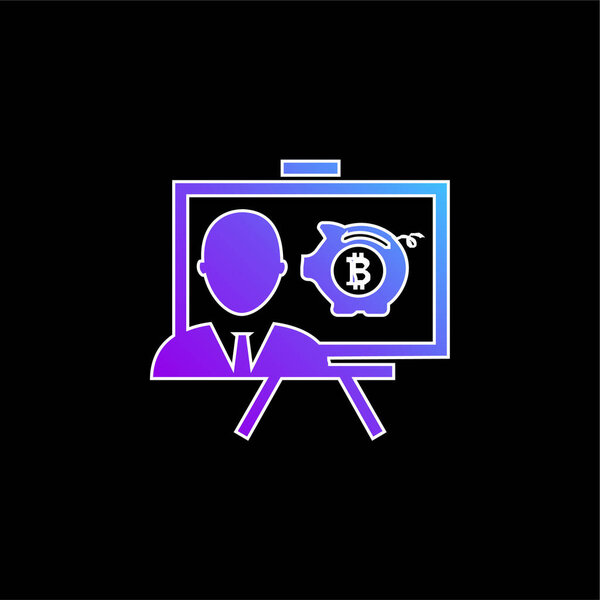 Bitcoin Presentation blue gradient vector icon